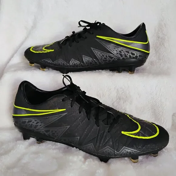 Nike Hypervenom Phelon II FG Soccer Cleats Black Neon Yellow 749893-001 Size 8.5 - Picture 7 of 16